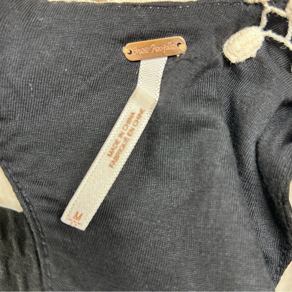 Free People Black and White Lace Embellished Mini Dress SZ M - Picture 5 of 6